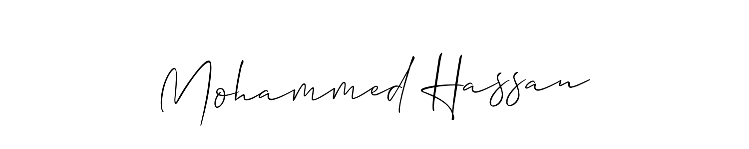 Use a signature maker to create a handwritten signature online. With this signature software, you can design (Allison_Script) your own signature for name Mohammed Hassan. Mohammed Hassan signature style 2 images and pictures png