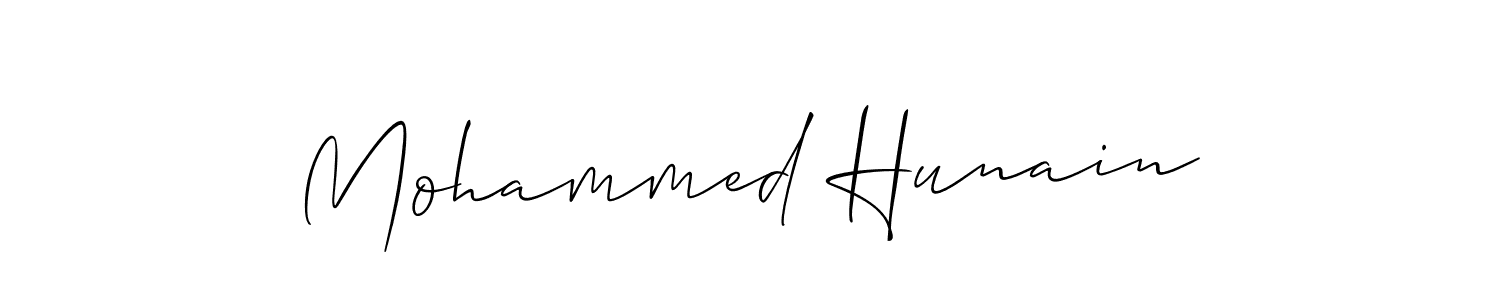 Make a short Mohammed Hunain signature style. Manage your documents anywhere anytime using Allison_Script. Create and add eSignatures, submit forms, share and send files easily. Mohammed Hunain signature style 2 images and pictures png