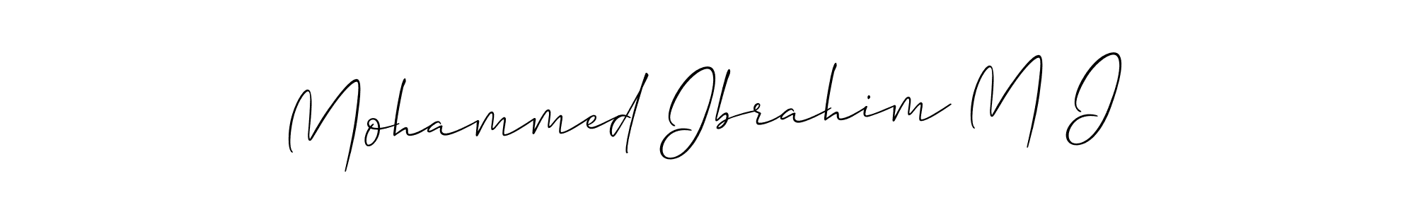 Also You can easily find your signature by using the search form. We will create Mohammed Ibrahim M I name handwritten signature images for you free of cost using Allison_Script sign style. Mohammed Ibrahim M I signature style 2 images and pictures png