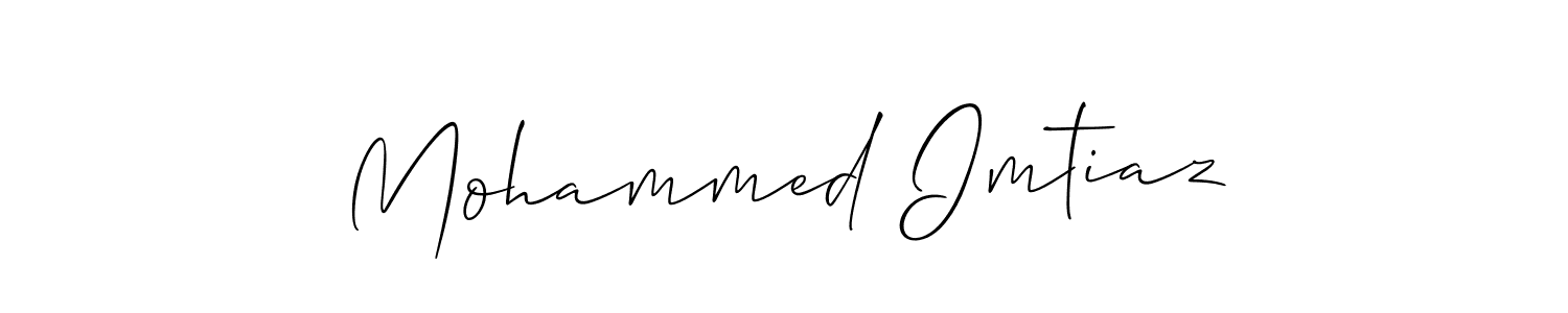 The best way (Allison_Script) to make a short signature is to pick only two or three words in your name. The name Mohammed Imtiaz include a total of six letters. For converting this name. Mohammed Imtiaz signature style 2 images and pictures png