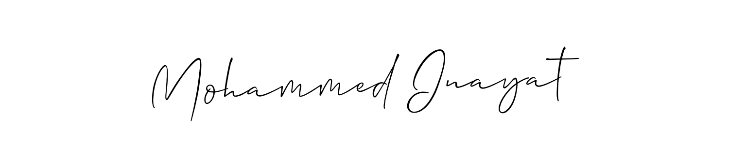 Use a signature maker to create a handwritten signature online. With this signature software, you can design (Allison_Script) your own signature for name Mohammed Inayat. Mohammed Inayat signature style 2 images and pictures png