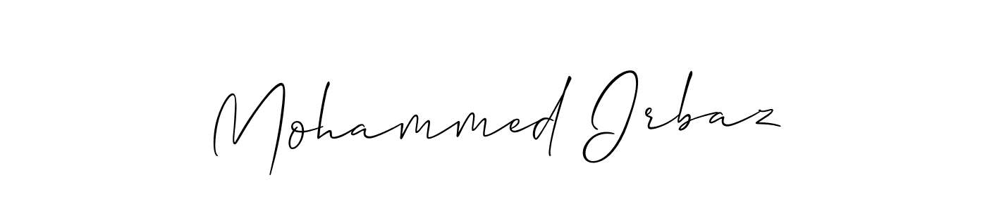 Also You can easily find your signature by using the search form. We will create Mohammed Irbaz name handwritten signature images for you free of cost using Allison_Script sign style. Mohammed Irbaz signature style 2 images and pictures png