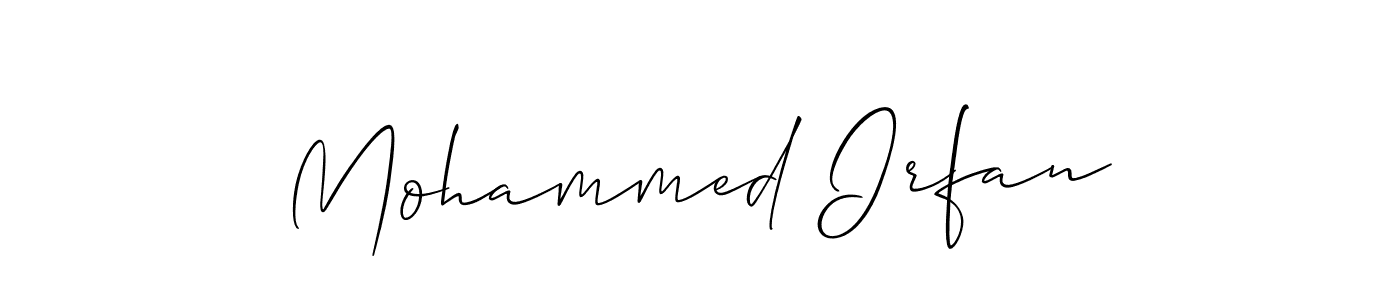 Also we have Mohammed Irfan name is the best signature style. Create professional handwritten signature collection using Allison_Script autograph style. Mohammed Irfan signature style 2 images and pictures png