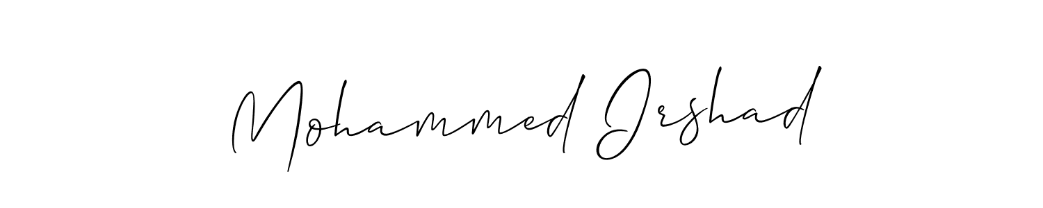 Allison_Script is a professional signature style that is perfect for those who want to add a touch of class to their signature. It is also a great choice for those who want to make their signature more unique. Get Mohammed Irshad name to fancy signature for free. Mohammed Irshad signature style 2 images and pictures png