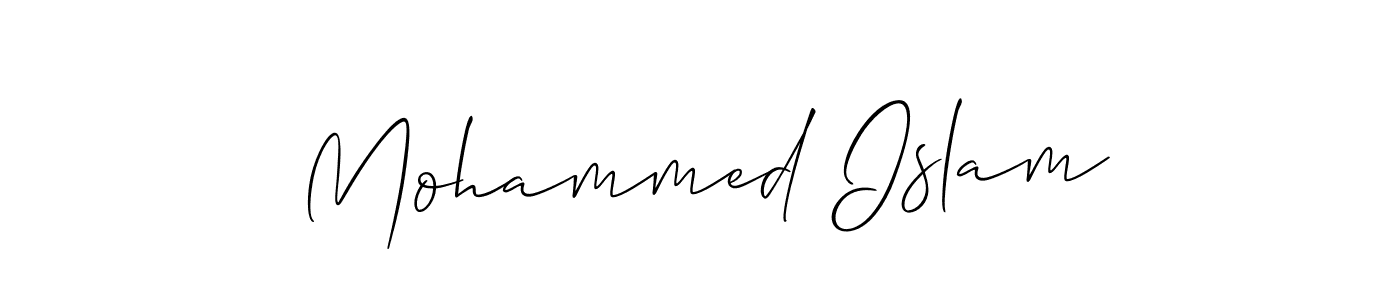 Make a short Mohammed Islam signature style. Manage your documents anywhere anytime using Allison_Script. Create and add eSignatures, submit forms, share and send files easily. Mohammed Islam signature style 2 images and pictures png