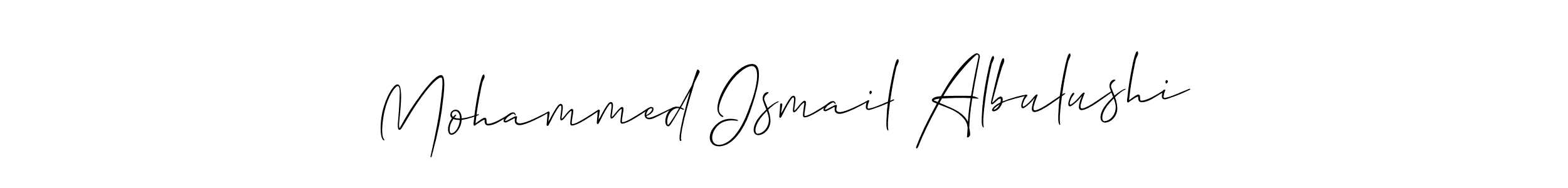 How to make Mohammed Ismail Albulushi signature? Allison_Script is a professional autograph style. Create handwritten signature for Mohammed Ismail Albulushi name. Mohammed Ismail Albulushi signature style 2 images and pictures png