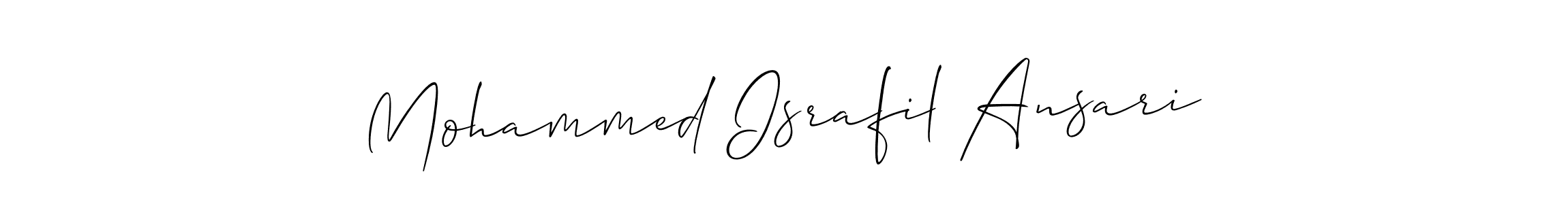 Make a short Mohammed Israfil Ansari signature style. Manage your documents anywhere anytime using Allison_Script. Create and add eSignatures, submit forms, share and send files easily. Mohammed Israfil Ansari signature style 2 images and pictures png