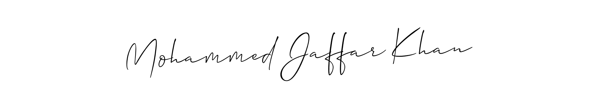 Make a beautiful signature design for name Mohammed Jaffar Khan. With this signature (Allison_Script) style, you can create a handwritten signature for free. Mohammed Jaffar Khan signature style 2 images and pictures png