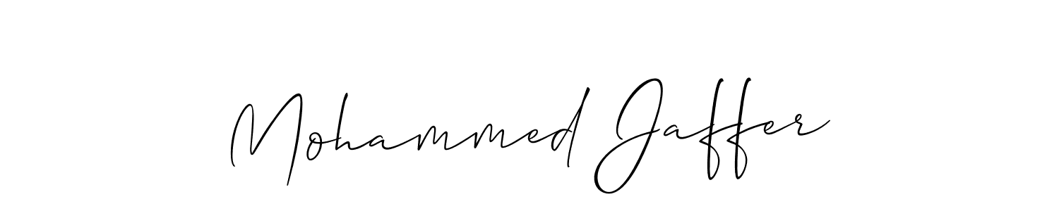 How to make Mohammed Jaffer name signature. Use Allison_Script style for creating short signs online. This is the latest handwritten sign. Mohammed Jaffer signature style 2 images and pictures png