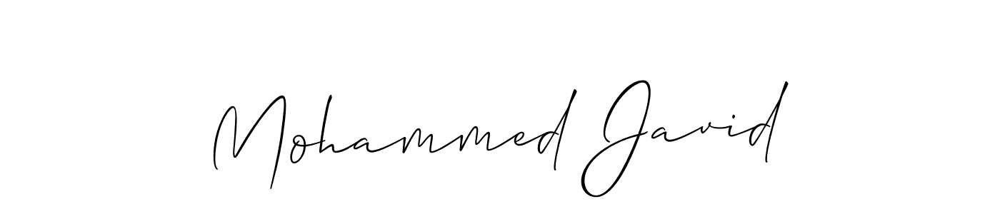 You should practise on your own different ways (Allison_Script) to write your name (Mohammed Javid) in signature. don't let someone else do it for you. Mohammed Javid signature style 2 images and pictures png