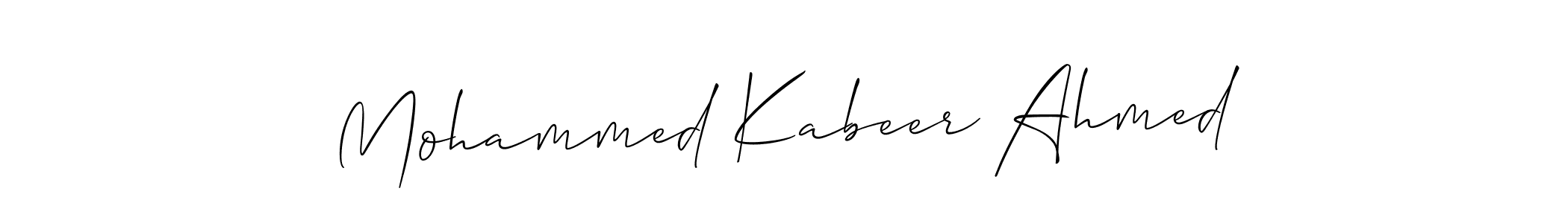 How to make Mohammed Kabeer Ahmed signature? Allison_Script is a professional autograph style. Create handwritten signature for Mohammed Kabeer Ahmed name. Mohammed Kabeer Ahmed signature style 2 images and pictures png