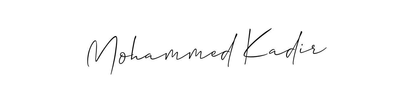 The best way (Allison_Script) to make a short signature is to pick only two or three words in your name. The name Mohammed Kadir include a total of six letters. For converting this name. Mohammed Kadir signature style 2 images and pictures png