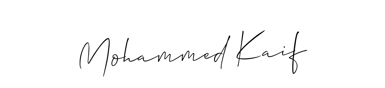 Also You can easily find your signature by using the search form. We will create Mohammed Kaif name handwritten signature images for you free of cost using Allison_Script sign style. Mohammed Kaif signature style 2 images and pictures png