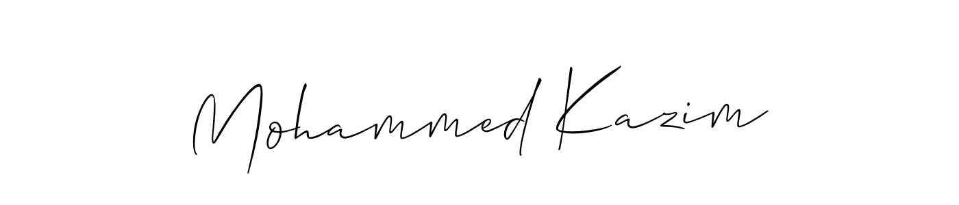 You should practise on your own different ways (Allison_Script) to write your name (Mohammed Kazim) in signature. don't let someone else do it for you. Mohammed Kazim signature style 2 images and pictures png