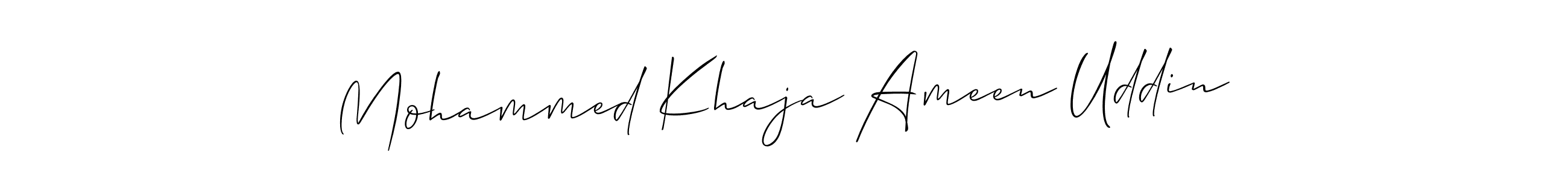 The best way (Allison_Script) to make a short signature is to pick only two or three words in your name. The name Mohammed Khaja Ameen Uddin include a total of six letters. For converting this name. Mohammed Khaja Ameen Uddin signature style 2 images and pictures png