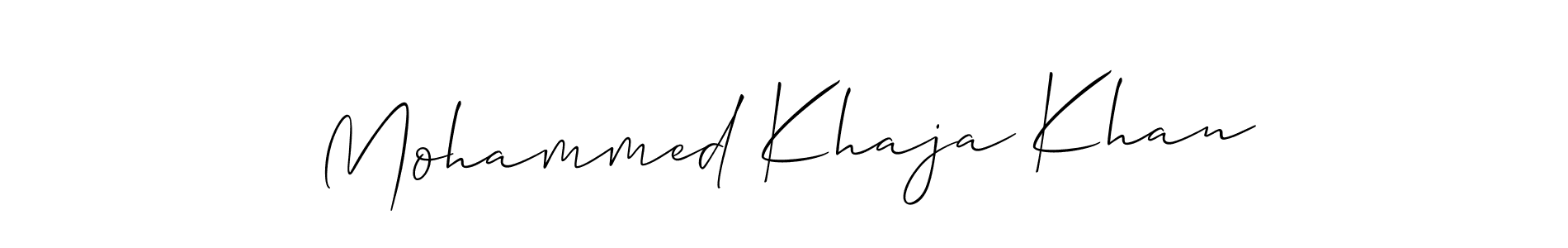 How to make Mohammed Khaja Khan signature? Allison_Script is a professional autograph style. Create handwritten signature for Mohammed Khaja Khan name. Mohammed Khaja Khan signature style 2 images and pictures png