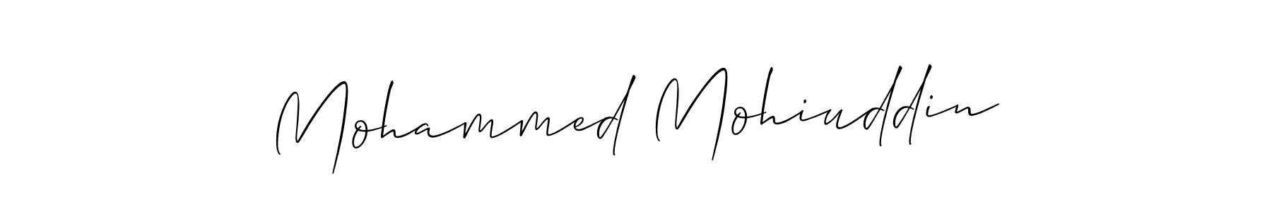 Use a signature maker to create a handwritten signature online. With this signature software, you can design (Allison_Script) your own signature for name Mohammed Mohiuddin. Mohammed Mohiuddin signature style 2 images and pictures png