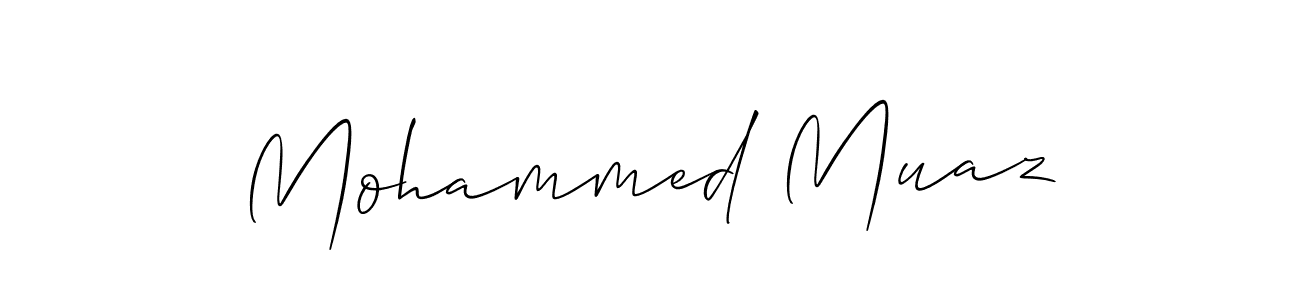 Create a beautiful signature design for name Mohammed Muaz. With this signature (Allison_Script) fonts, you can make a handwritten signature for free. Mohammed Muaz signature style 2 images and pictures png