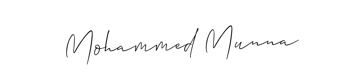Make a beautiful signature design for name Mohammed Munna. With this signature (Allison_Script) style, you can create a handwritten signature for free. Mohammed Munna signature style 2 images and pictures png