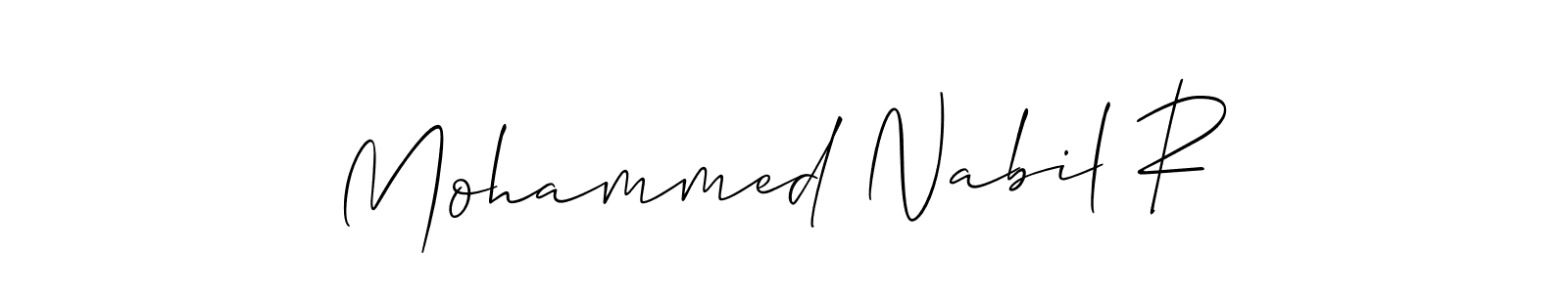 Make a beautiful signature design for name Mohammed Nabil R. With this signature (Allison_Script) style, you can create a handwritten signature for free. Mohammed Nabil R signature style 2 images and pictures png