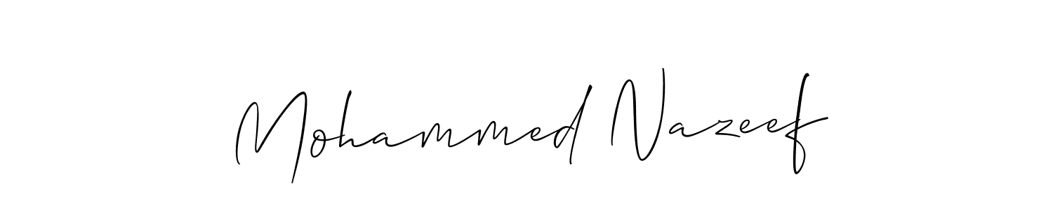 How to Draw Mohammed Nazeef signature style? Allison_Script is a latest design signature styles for name Mohammed Nazeef. Mohammed Nazeef signature style 2 images and pictures png