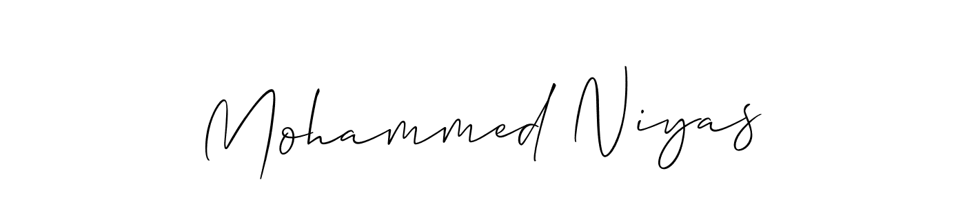 Also You can easily find your signature by using the search form. We will create Mohammed Niyas name handwritten signature images for you free of cost using Allison_Script sign style. Mohammed Niyas signature style 2 images and pictures png
