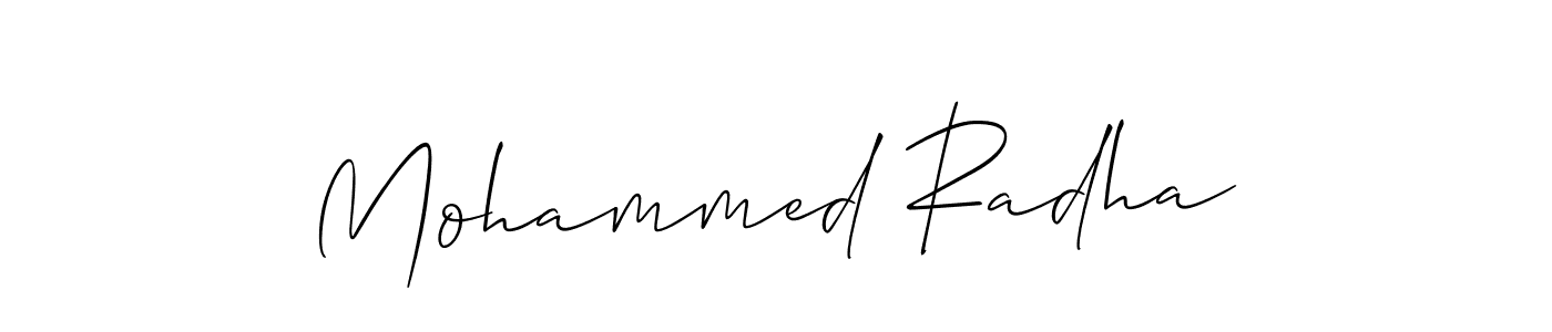 Design your own signature with our free online signature maker. With this signature software, you can create a handwritten (Allison_Script) signature for name Mohammed Radha. Mohammed Radha signature style 2 images and pictures png