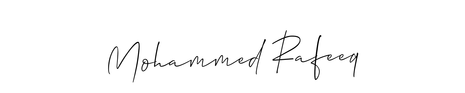 Make a beautiful signature design for name Mohammed Rafeeq. With this signature (Allison_Script) style, you can create a handwritten signature for free. Mohammed Rafeeq signature style 2 images and pictures png