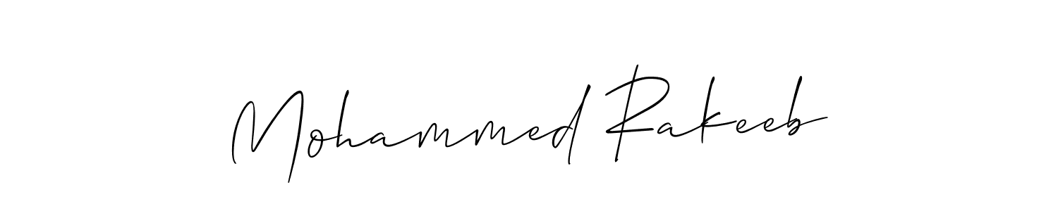 Create a beautiful signature design for name Mohammed Rakeeb. With this signature (Allison_Script) fonts, you can make a handwritten signature for free. Mohammed Rakeeb signature style 2 images and pictures png