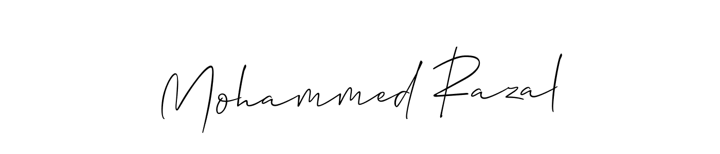 How to make Mohammed Razal name signature. Use Allison_Script style for creating short signs online. This is the latest handwritten sign. Mohammed Razal signature style 2 images and pictures png