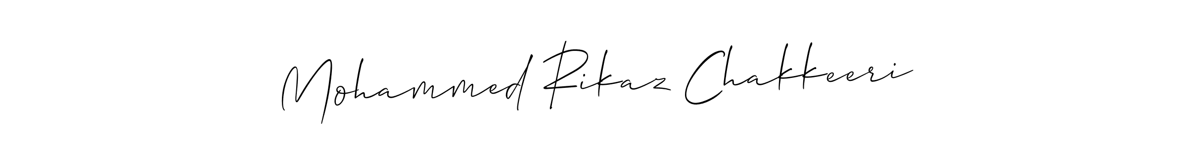You should practise on your own different ways (Allison_Script) to write your name (Mohammed Rikaz Chakkeeri) in signature. don't let someone else do it for you. Mohammed Rikaz Chakkeeri signature style 2 images and pictures png