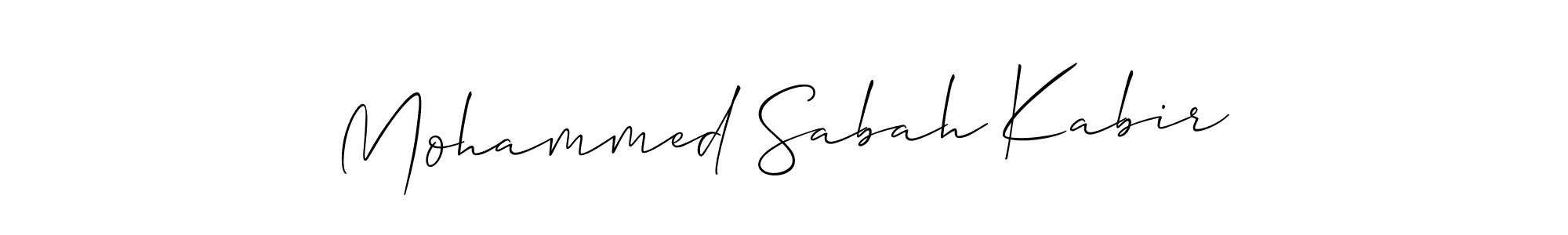 Make a beautiful signature design for name Mohammed Sabah Kabir. With this signature (Allison_Script) style, you can create a handwritten signature for free. Mohammed Sabah Kabir signature style 2 images and pictures png