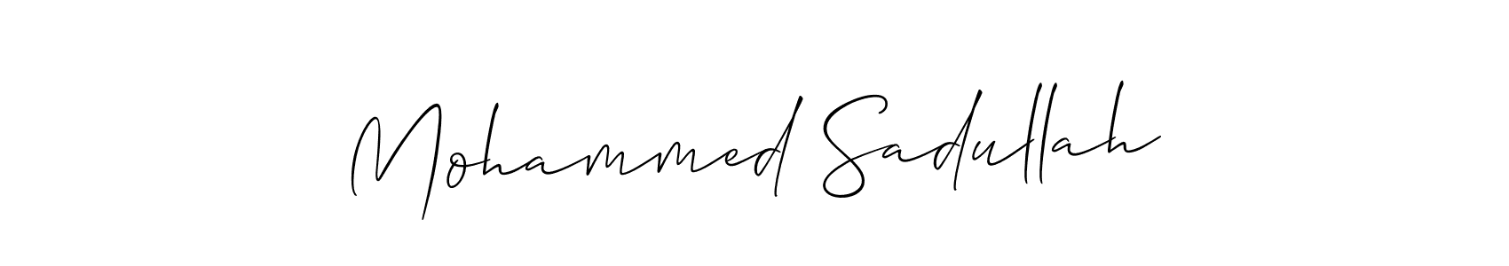 Make a beautiful signature design for name Mohammed Sadullah. With this signature (Allison_Script) style, you can create a handwritten signature for free. Mohammed Sadullah signature style 2 images and pictures png