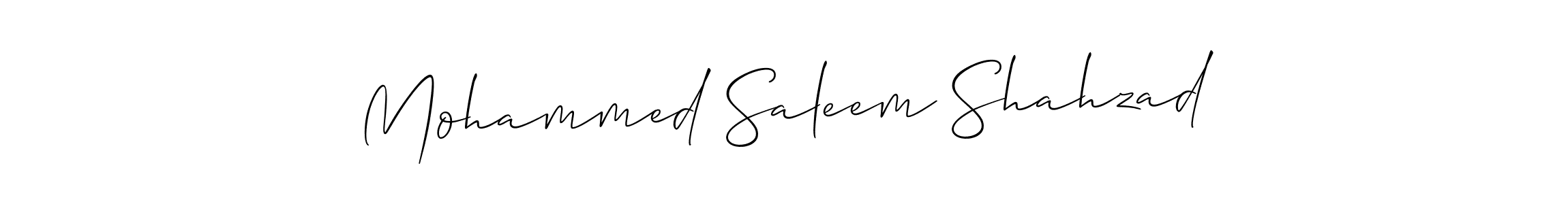 Use a signature maker to create a handwritten signature online. With this signature software, you can design (Allison_Script) your own signature for name Mohammed Saleem Shahzad. Mohammed Saleem Shahzad signature style 2 images and pictures png