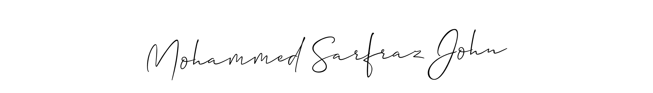 Also we have Mohammed Sarfraz John name is the best signature style. Create professional handwritten signature collection using Allison_Script autograph style. Mohammed Sarfraz John signature style 2 images and pictures png