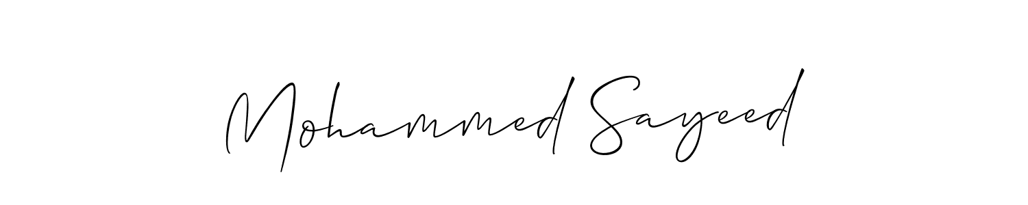 Design your own signature with our free online signature maker. With this signature software, you can create a handwritten (Allison_Script) signature for name Mohammed Sayeed. Mohammed Sayeed signature style 2 images and pictures png