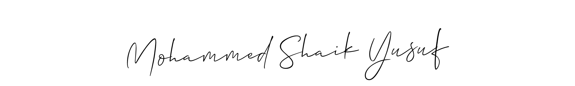 You can use this online signature creator to create a handwritten signature for the name Mohammed Shaik Yusuf. This is the best online autograph maker. Mohammed Shaik Yusuf signature style 2 images and pictures png