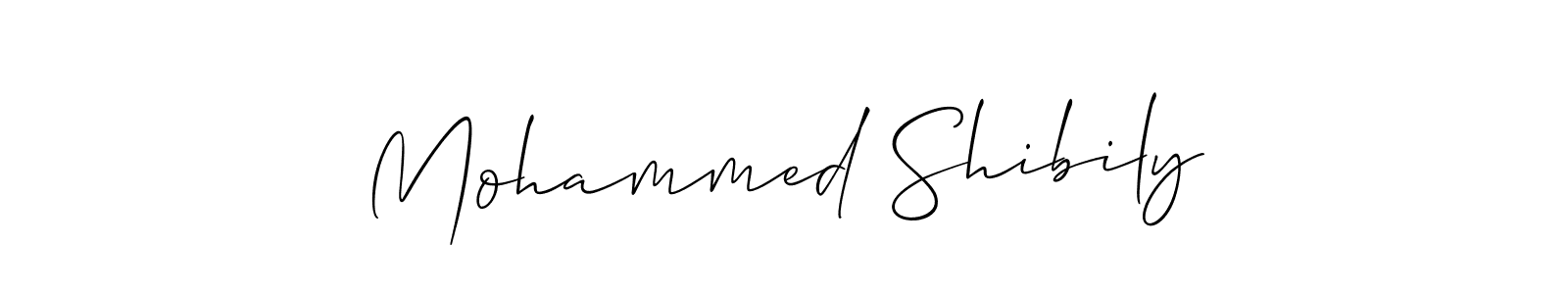 How to make Mohammed Shibily name signature. Use Allison_Script style for creating short signs online. This is the latest handwritten sign. Mohammed Shibily signature style 2 images and pictures png