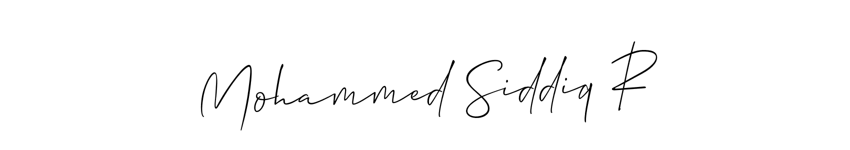 Use a signature maker to create a handwritten signature online. With this signature software, you can design (Allison_Script) your own signature for name Mohammed Siddiq R. Mohammed Siddiq R signature style 2 images and pictures png