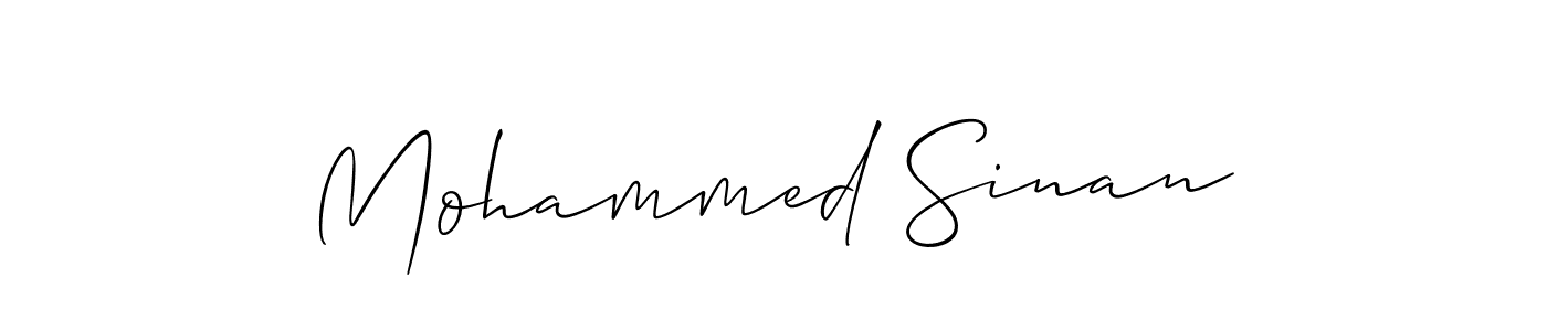 Make a beautiful signature design for name Mohammed Sinan. With this signature (Allison_Script) style, you can create a handwritten signature for free. Mohammed Sinan signature style 2 images and pictures png