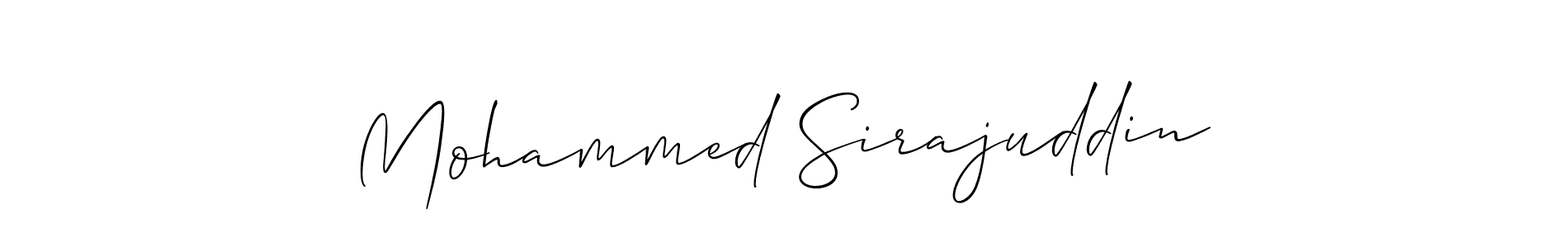 How to Draw Mohammed Sirajuddin signature style? Allison_Script is a latest design signature styles for name Mohammed Sirajuddin. Mohammed Sirajuddin signature style 2 images and pictures png