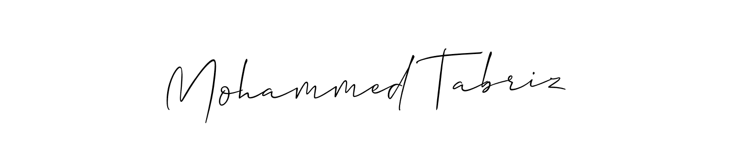 Make a beautiful signature design for name Mohammed Tabriz. With this signature (Allison_Script) style, you can create a handwritten signature for free. Mohammed Tabriz signature style 2 images and pictures png