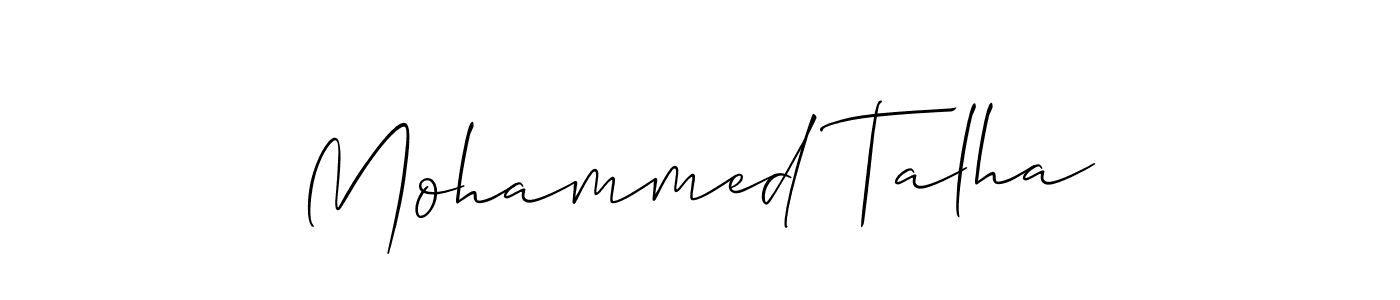 Use a signature maker to create a handwritten signature online. With this signature software, you can design (Allison_Script) your own signature for name Mohammed Talha. Mohammed Talha signature style 2 images and pictures png