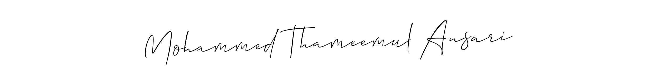 Mohammed Thameemul Ansari stylish signature style. Best Handwritten Sign (Allison_Script) for my name. Handwritten Signature Collection Ideas for my name Mohammed Thameemul Ansari. Mohammed Thameemul Ansari signature style 2 images and pictures png