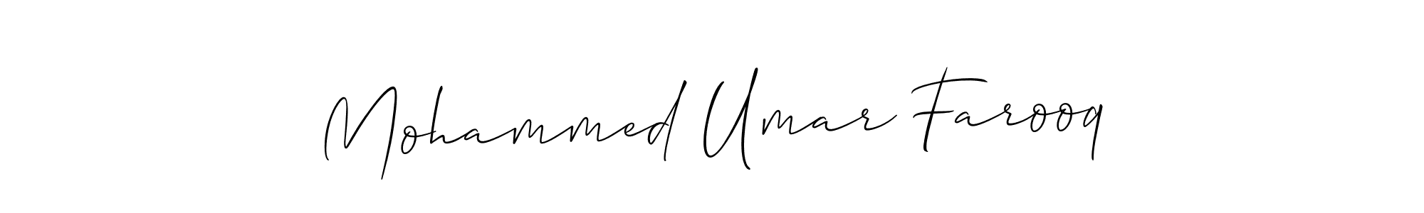 How to make Mohammed Umar Farooq name signature. Use Allison_Script style for creating short signs online. This is the latest handwritten sign. Mohammed Umar Farooq signature style 2 images and pictures png