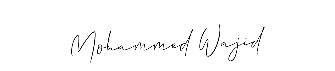 The best way (Allison_Script) to make a short signature is to pick only two or three words in your name. The name Mohammed Wajid include a total of six letters. For converting this name. Mohammed Wajid signature style 2 images and pictures png