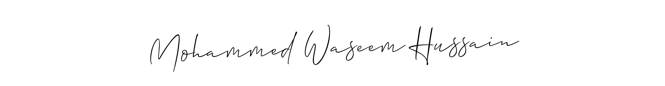 How to make Mohammed Waseem Hussain name signature. Use Allison_Script style for creating short signs online. This is the latest handwritten sign. Mohammed Waseem Hussain signature style 2 images and pictures png