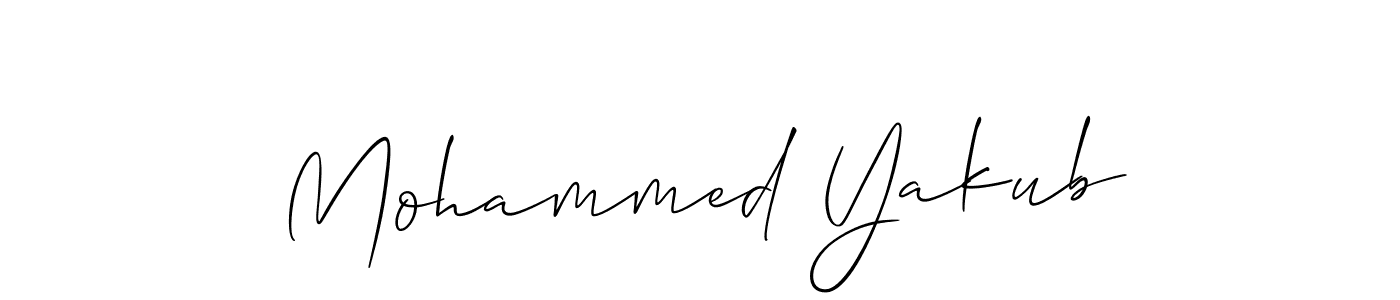How to make Mohammed Yakub name signature. Use Allison_Script style for creating short signs online. This is the latest handwritten sign. Mohammed Yakub signature style 2 images and pictures png