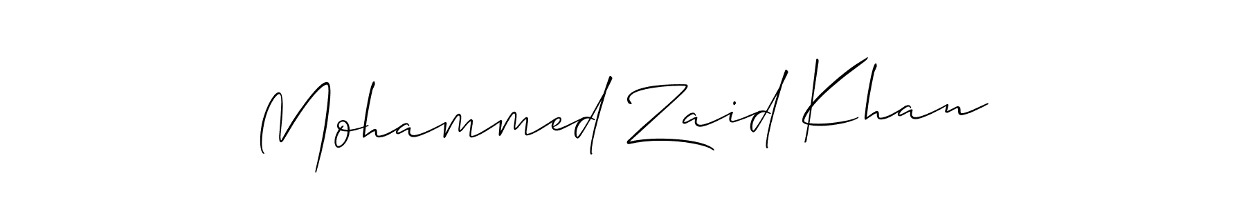 How to make Mohammed Zaid Khan name signature. Use Allison_Script style for creating short signs online. This is the latest handwritten sign. Mohammed Zaid Khan signature style 2 images and pictures png