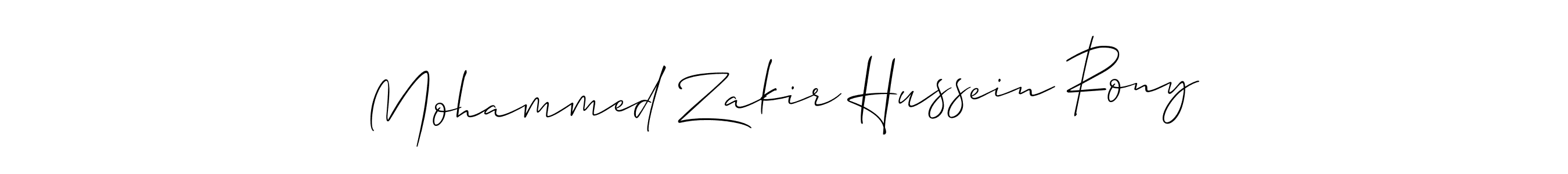 Design your own signature with our free online signature maker. With this signature software, you can create a handwritten (Allison_Script) signature for name Mohammed Zakir Hussein Rony. Mohammed Zakir Hussein Rony signature style 2 images and pictures png